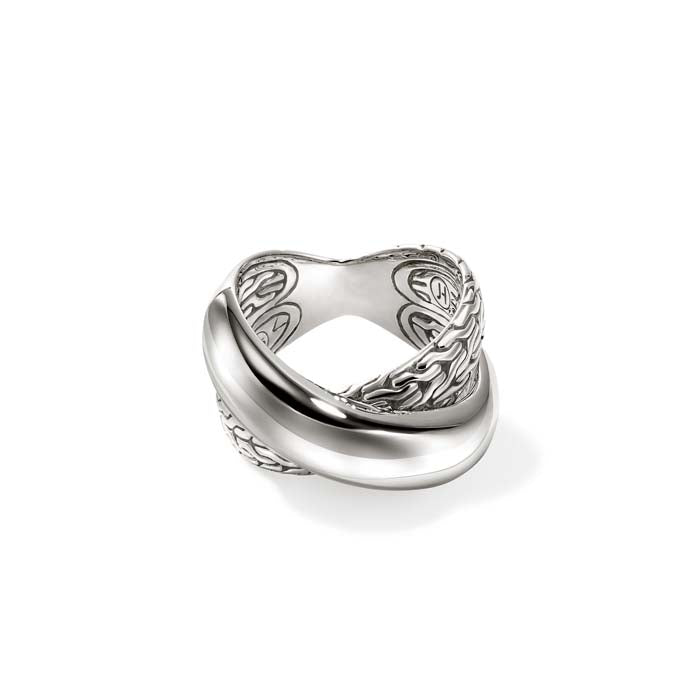 John Hardy Essential Crossover Ring in Sterling Silver, 14MM