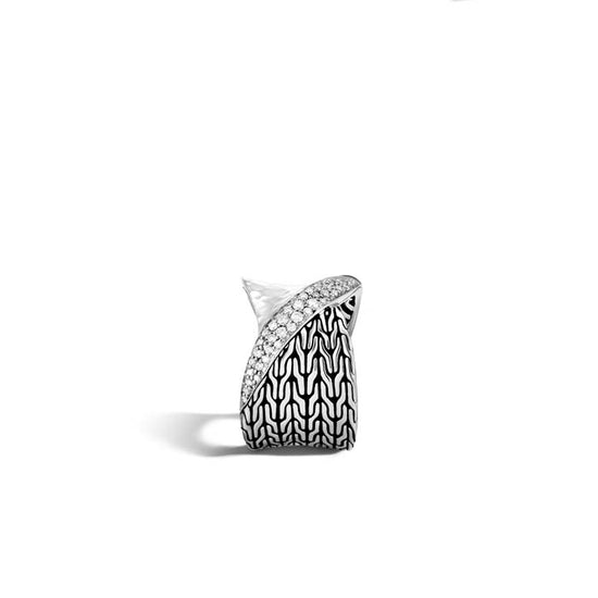 John Hardy .29CT Twisted Pave' Band Ring in Sterling Silver