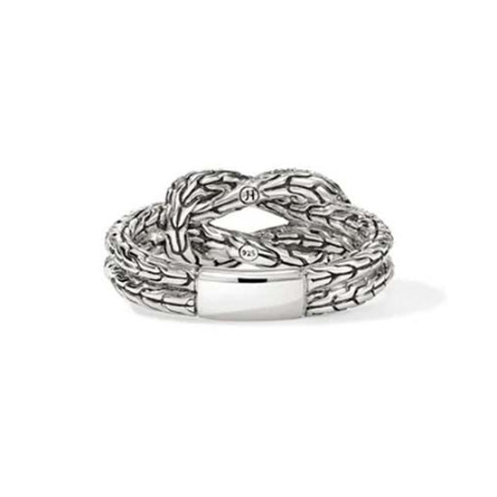 John Hardy Pavé Love Knot Ring in Sterling Silver – Size 7