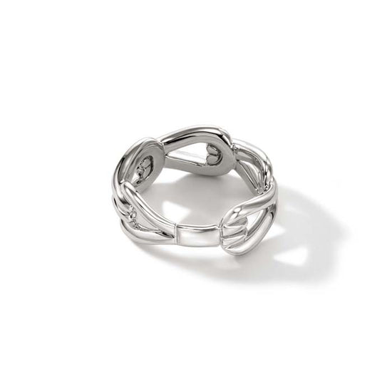 John Hardy Surf Pavé Link Ring in Sterling Silver