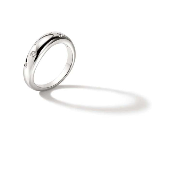 John Hardy Surf Ring with Diamonds in Sterling Silver