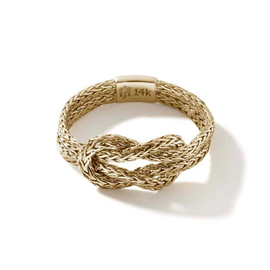 John Hardy Manah Classic Chain Love Knot Ring in 14K Yellow Gold