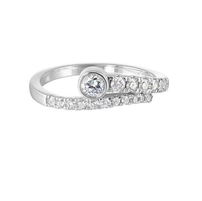 Mountz Collection 1.00CTW Diamond "Love's Crossing" Ring in 14K White Gold