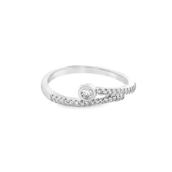 Mountz Collection 1/5CTW Diamond "Love's Crossing" Ring in Sterling Silver