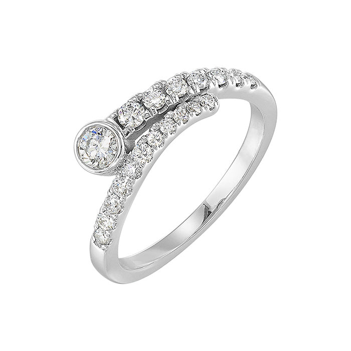 Mountz Collection 1 CTW Diamond "Love's Crossing" Ring in 14K White Gold