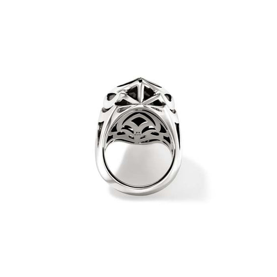 Naga Ring with Blue Sapphire Eyes in Sterling