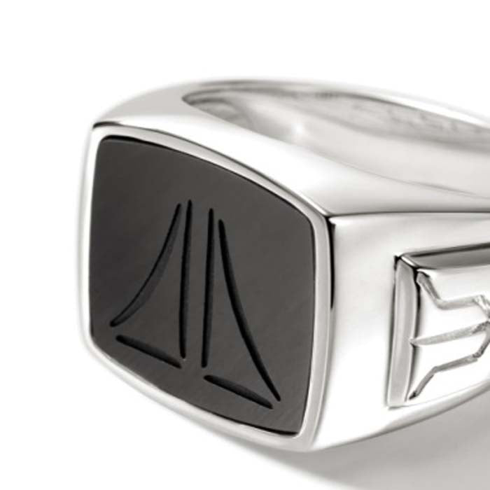 John Hardy Black Onyx ID Signet Ring in Sterling Silver