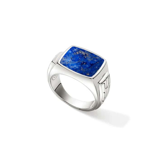 John Hardy Lapis Signet Ring in Sterling Silver