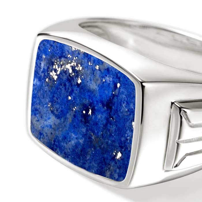 John Hardy Lapis Signet Ring in Sterling Silver