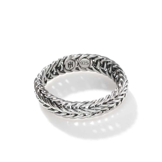 Kami Chain Band Ring in S/S, 4.5mm wide, Size 8