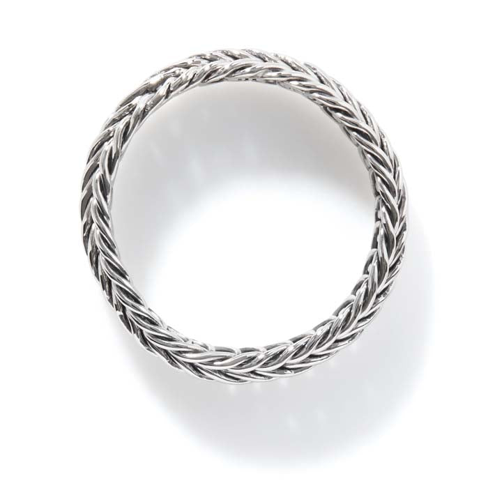 Kami Chain Band Ring in S/S, 4.5mm wide, Size 8