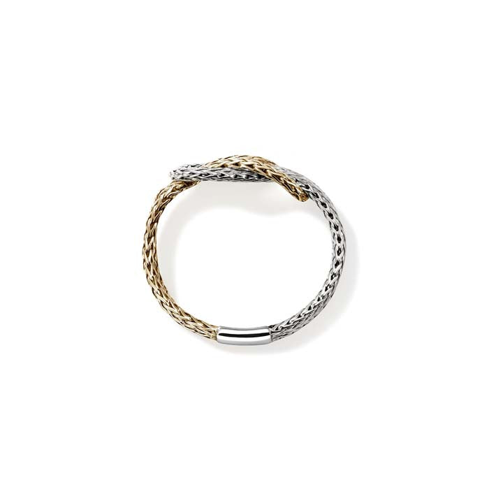 John Hardy Love Knot Flexible Ring in 14K Yellow Gold and Sterling Silver