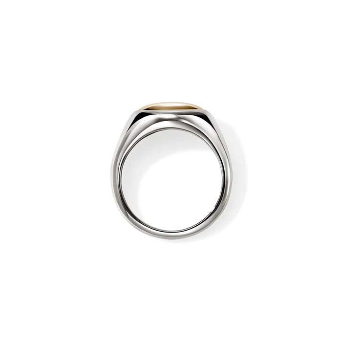 John Hardy Small Pebble Ring in 14K Yellow Gold and Sterling Silver