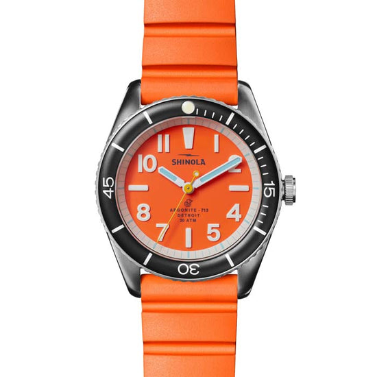 Shinola 42MM Orange "Duck" Quartz Watch in Stainless Steel