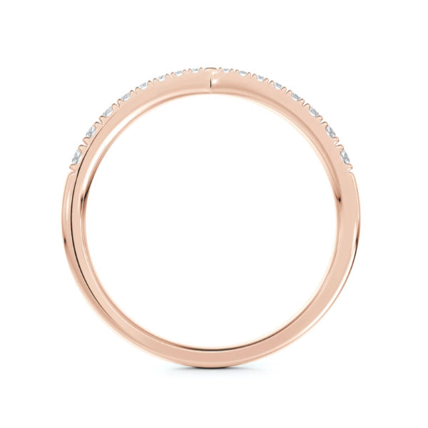 De Beers Forevermark Pinched Pave' Diamond Wedding Band in 14K Rose Gold