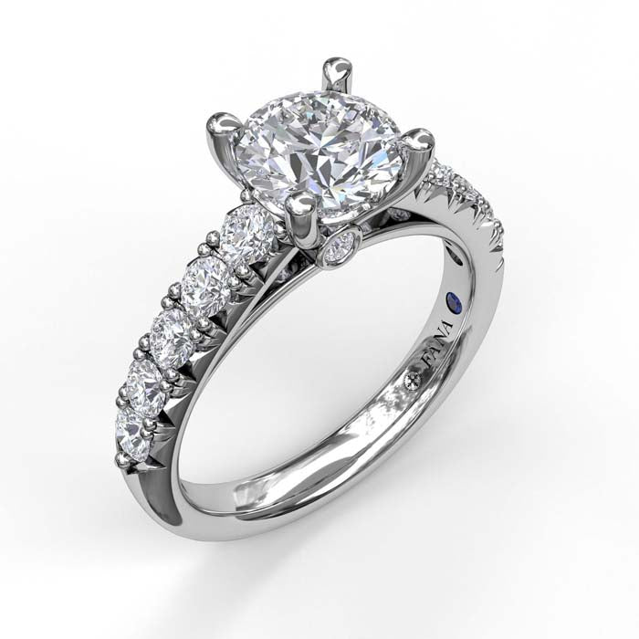 Fana Diamond Engagement Ring Semi-Mounting in 4K White Gold