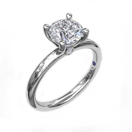 Fana Classic Round Solitaire Engagement Ring Semi-Mounting in 14K White Gold