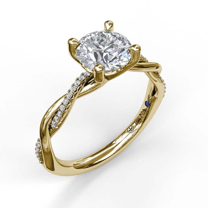 Fana Gold And Diamond Twist Engagement Ring in 14K Yellow Gold