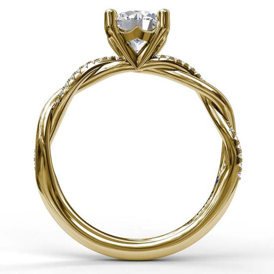 Fana Gold And Diamond Twist Engagement Ring in 14K Yellow Gold