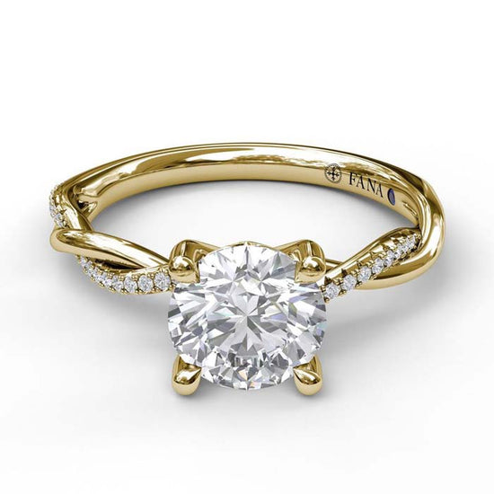 Fana Gold And Diamond Twist Engagement Ring in 14K Yellow Gold