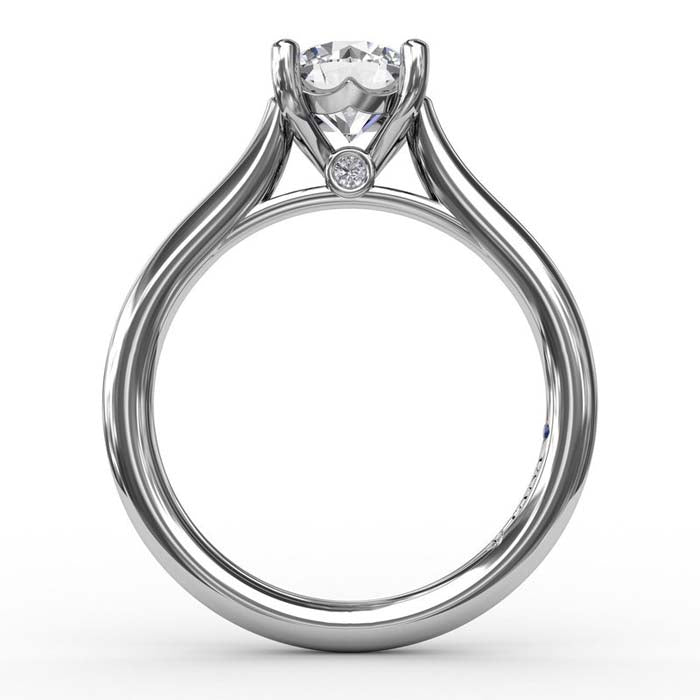 Fana Classic Round Diamond Solitaire Engagement Ring With Cathedral Setting in Platinum