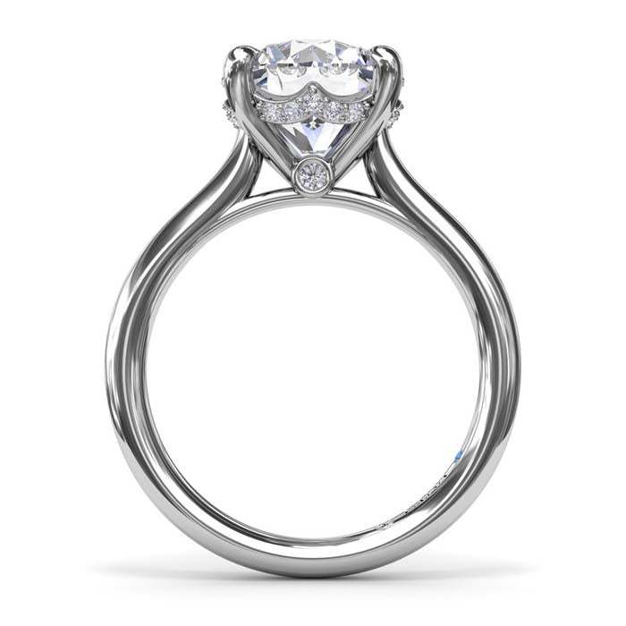 Fana Classic Hidden Halo Diamond Engagement Ring in 14K White Gold