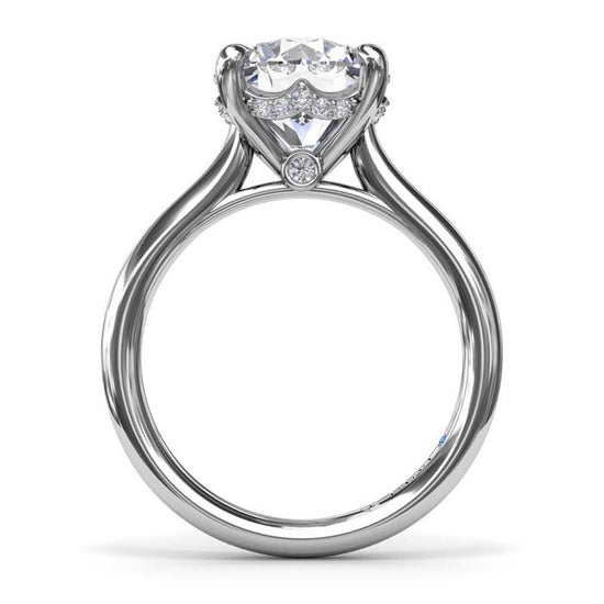 Fana Classic Hidden Halo Diamond Engagement Ring in 14K White Gold