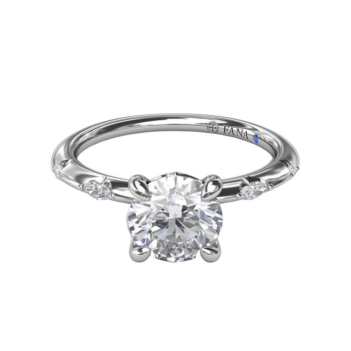 Fana Captivating Raindrop Diamond Engagement Ring Semi-Mounting in 14K White Gold