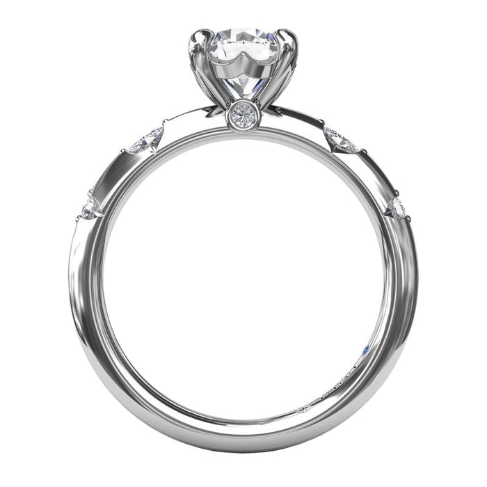 Fana Captivating Raindrop Diamond Engagement Ring Semi-Mounting in 14K White Gold