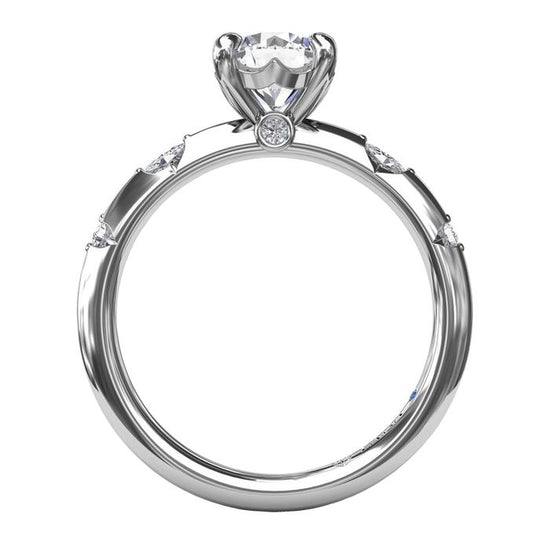 Fana Captivating Raindrop Diamond Engagement Ring Semi-Mounting in 14K White Gold