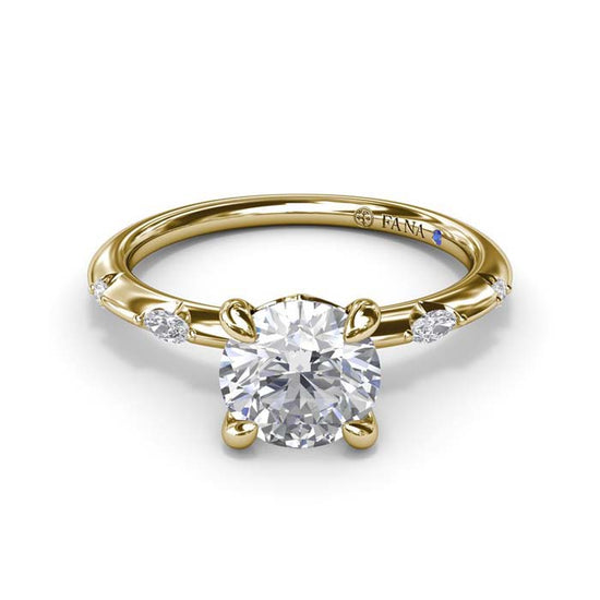 Fana Captivating Raindrop Diamond Engagement Ring in 14K Yellow Gold