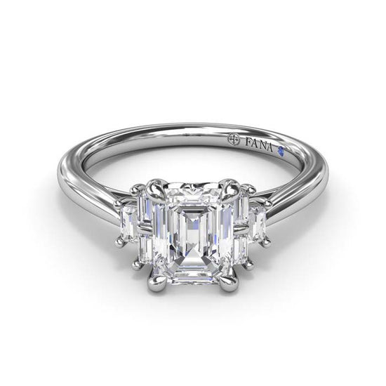 Fana Cluster Diamond Engagement Ring in 14K White Gold