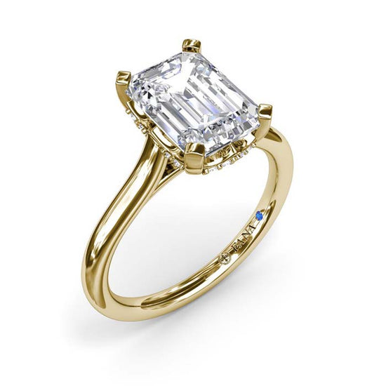 Fana Timeless Hidden Halo Diamond Engagement Ring in 14K Yellow Gold