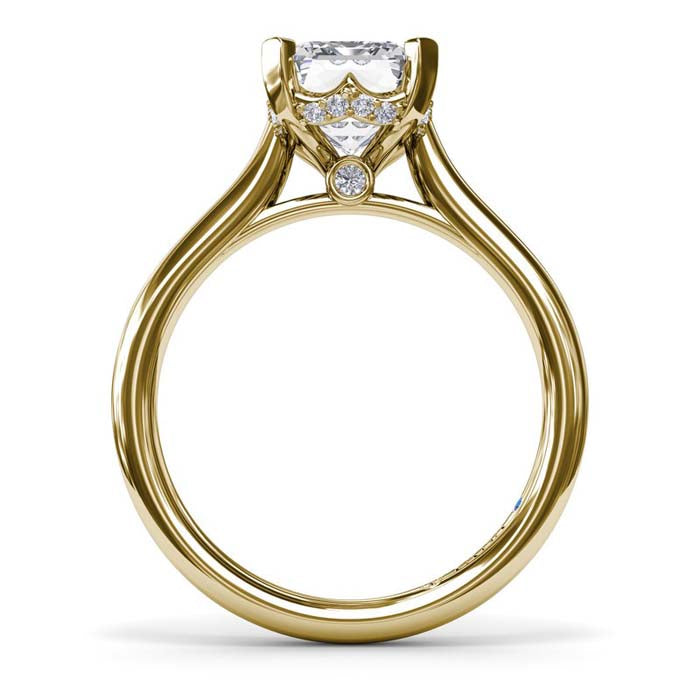 Fana Timeless Hidden Halo Diamond Engagement Ring in 14K Yellow Gold