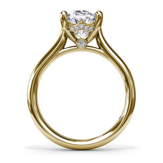 Fana Sparking Solitaire Diamond Engagement Ring in 14K Yellow Gold