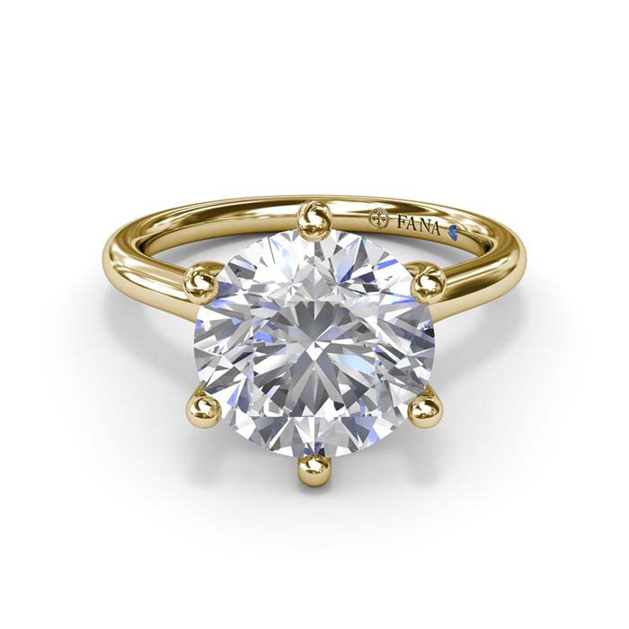 Fana Six Prong Diamond Engagement Ring in 14K Yellow Gold