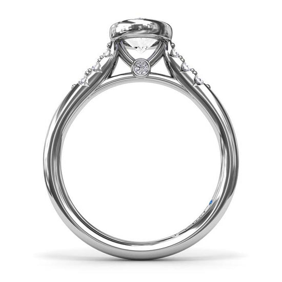 Fana Beautiful Bezel Set Engagement Ring in 14K White Gold