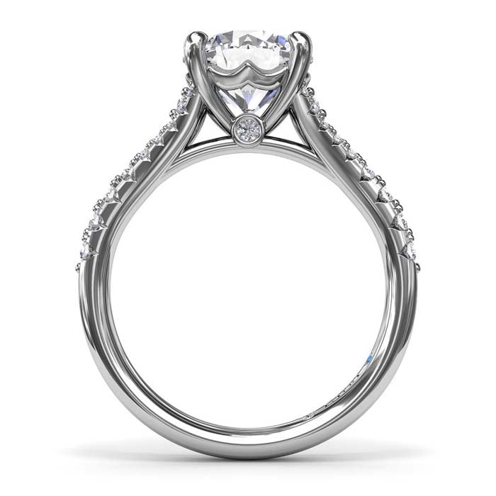 Fana Diamond Split Shank Engagement Ring in 14K White Gold