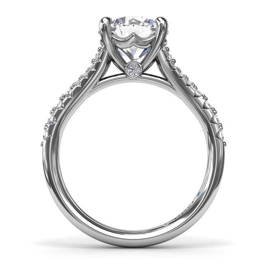 Fana Diamond Split Shank Engagement Ring in 14K White Gold