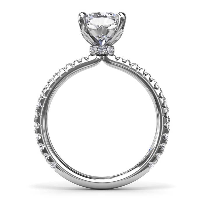 Fana Diamond Collar Engagement Ring in 14K White Gold