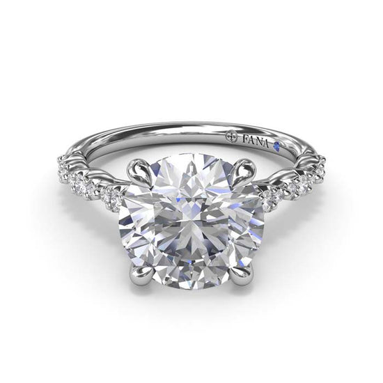 Fana Petite Pave Diamond Engagement Ring in 14K White Gold