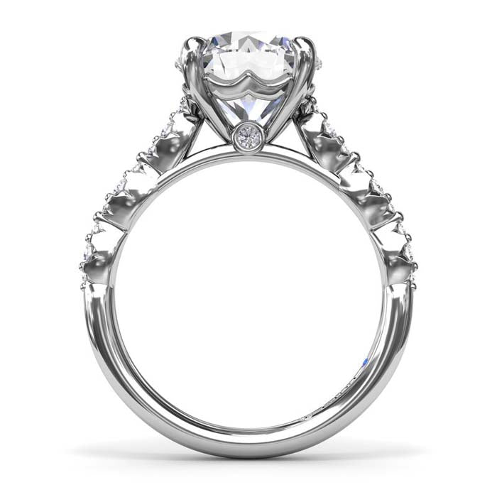 Fana Petite Pave Diamond Engagement Ring in 14K White Gold