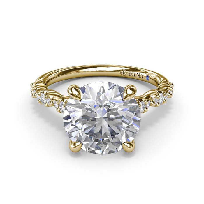 Fana Petite Pave Diamond Engagement Ring in 14K Yellow Gold