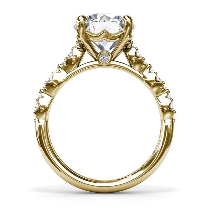 Fana Petite Pave Diamond Engagement Ring in 14K Yellow Gold