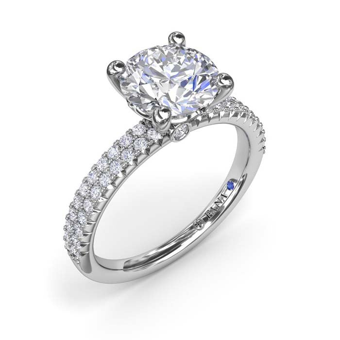 Fana Pave' Diamond Engagement Ring in 14K White Gold