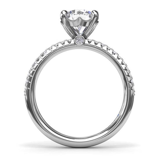 Fana Pave' Diamond Engagement Ring in 14K White Gold