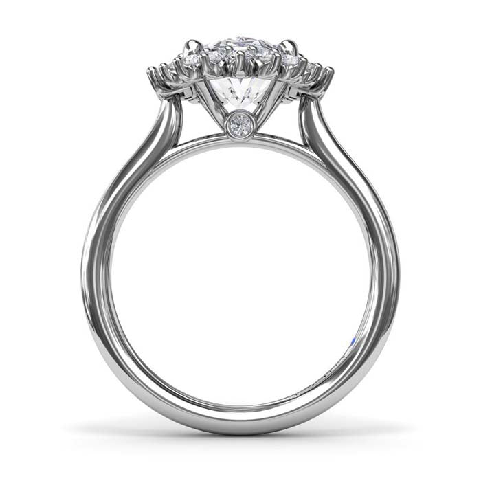 Fana Modern Edge Diamond Engagement Ring in 14K White Gold