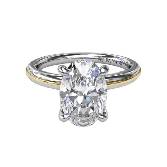 Fana Two-Tone Diamond Engagement Ring Semi-Mounting in 14K White and Yellow Gold