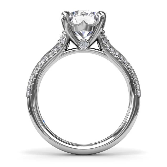 Fana Split Shank Diamond Engagement Ring in 14K and 18K White Gold