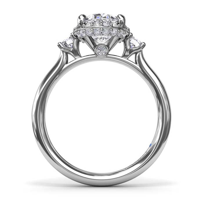 Fana Diamond Halo Engagement Ring in 14K White Gold